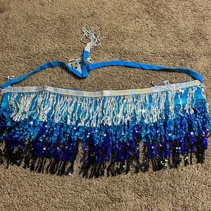 Blue sequin dance skirt OSFM